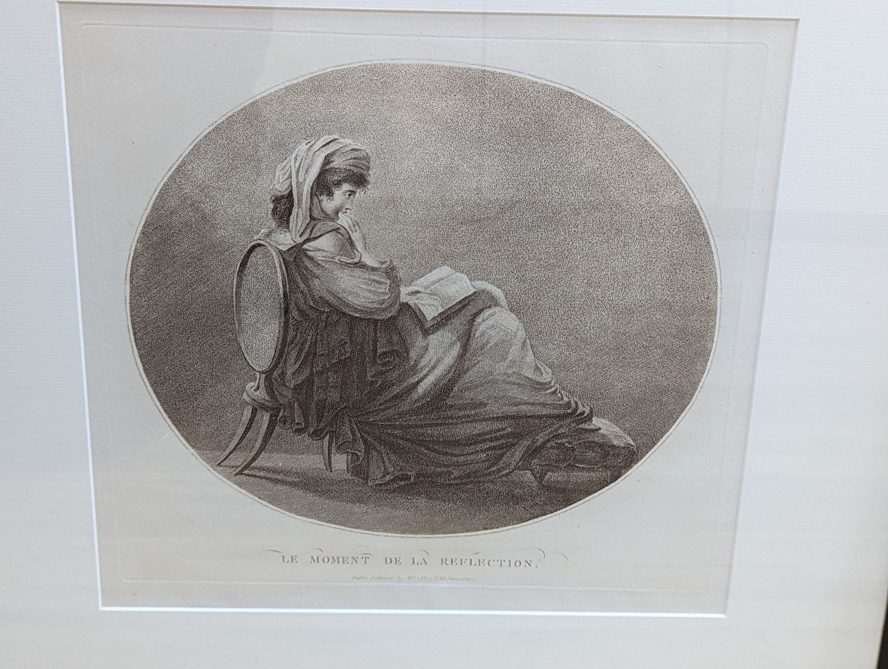 Bartolozzi after Bunbury, pair of engravings, Lord Thomas and Fair Annett and Lady Ann Bothwells Lament, 37 x 31cm and a similar oval print